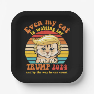 Assiettes En Carton Même Mon Chat Attend Le Vêtement Trump 2024