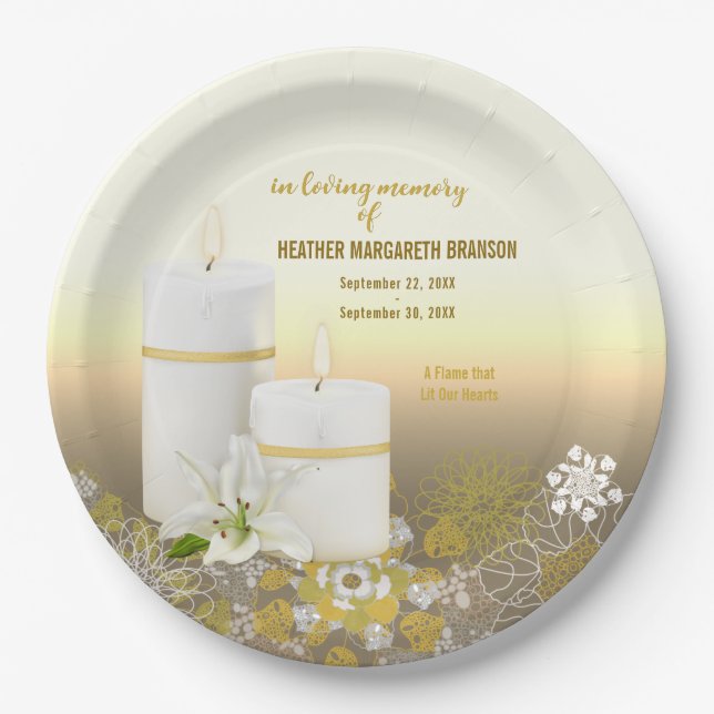 Assiettes En Carton Mémorial funéraire de Lily Candle (Devant)