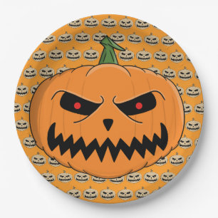 Assiettes En Carton Menacer Jack O'Lantern Halloween