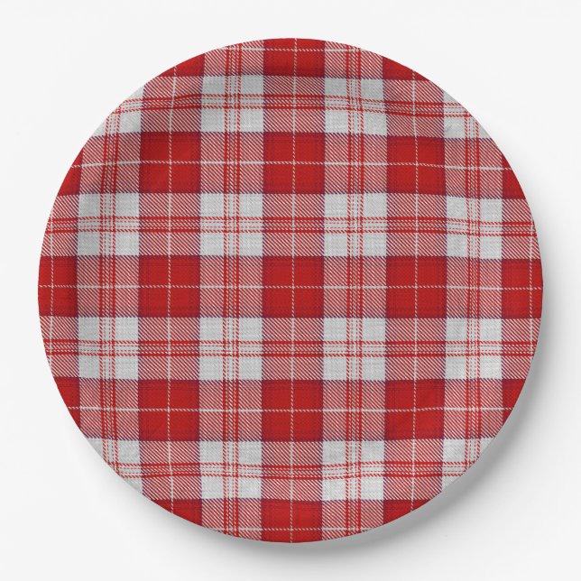 Assiettes En Carton Menzies Red Tartan (Devant)