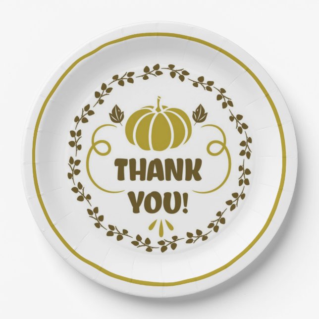 Assiettes En Carton Merci (Devant)