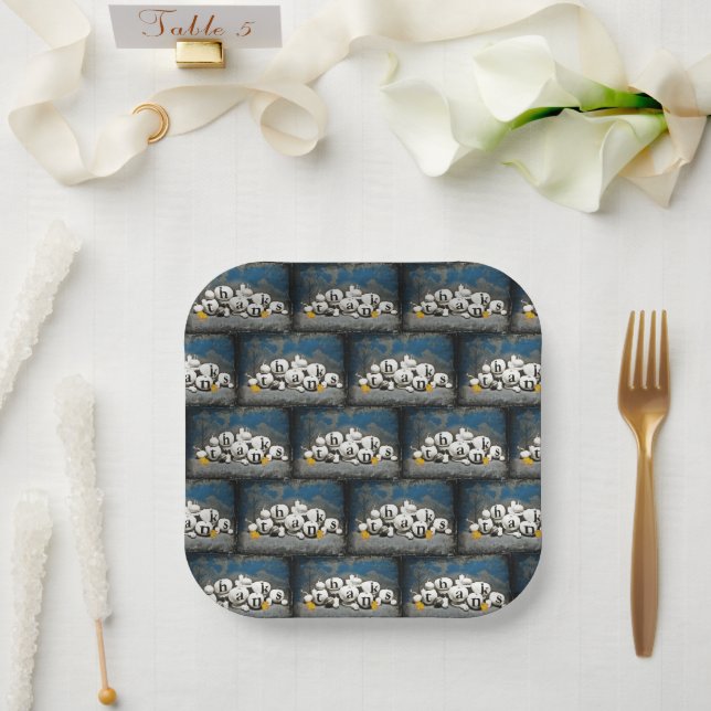 Assiettes En Carton MERCI aux Citrouilles (Mariage)