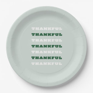 Assiettes En Carton Merci, Citation de gratitude, Vert