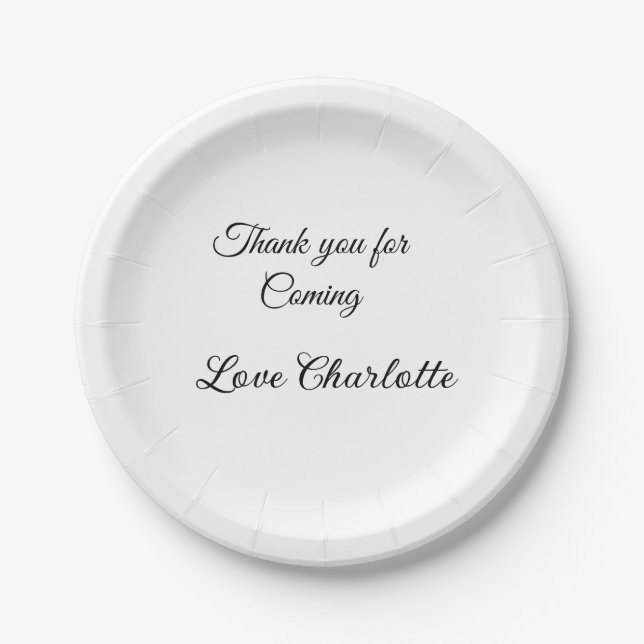 Assiettes En Carton merci de venir ajouter un message texte (Devant)