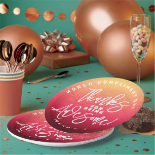 Assiettes En Carton Merci d'être génial ! Journée mondiale de la confo