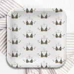 Assiettes En Carton Merci Lace Aquarelle Lingerie Fête des mariées<br><div class="desc">Stickers Fête des mariées Lingerie en dentelle noire Merci présente un élégant soutien-gorge en dentelle noire accentué de coeur d'amour avec le texte "Merci" dans un script élégant et personnalisé ci-dessous avec votre nom et votre célébration. Personnalisez en modifiant le texte dans les zones de texte fournies. Créé par ©Evco...</div>