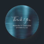 Assiettes En Carton Merci Mariage bleu de la marine<br><div class="desc">Marine Bleu Faux Métallic Acier Inoxydable Brush Métal Élégant et moderne Plaques de Merci Mariage. Ces Plaques de remerciement bleu marine Mariage peuvent être customisées pour inclure votre nom et votre date de mariage. Veuillez contacter le concepteur si vous souhaitez customiser des articles correspondants.</div>