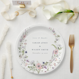 12 assiettes de fête florale Boho, assiettes en papier fleuri, assiettes  peintes à la main, assiettes de mariage Boho, tea party de laprès-midi -   France