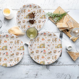 Assiettes En Carton Merci pour vous   Baby shower agricole d'automne