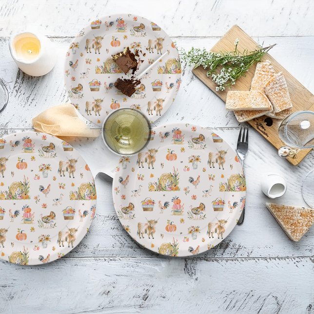 Assiettes En Carton Merci pour vous | Baby shower agricole d'automne (Créateur téléchargé)