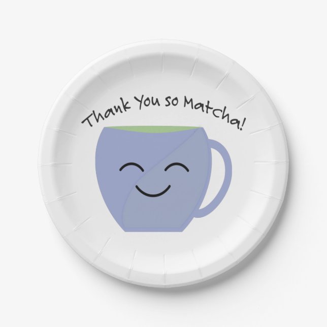 Assiettes En Carton Merci So Matcha (Devant)