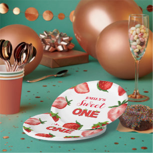 Assiettes En Carton Merci sucré aux fraises Anniversaire  Berry Sweet