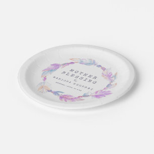 Assiettes En Carton Mère Bienheureux perles et plumes coutume boho