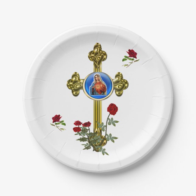Assiettes En Carton Mère MAry (Devant)