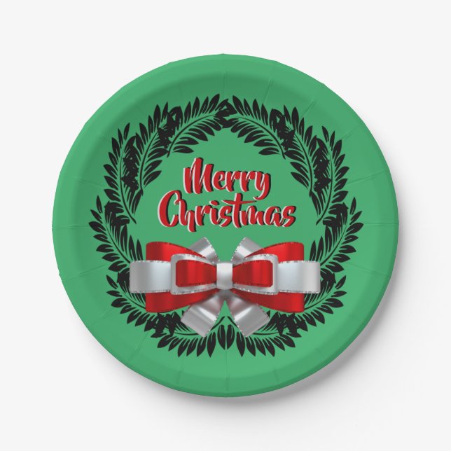 Assiettes En Carton Meri Kirihimete Maori pour Joyeux Noël 7" (Devant)