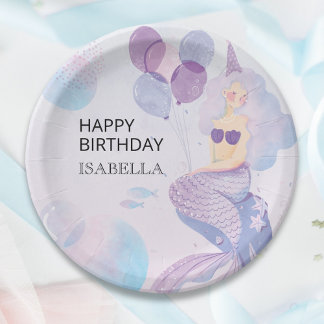 Assiettes En Carton Mermaid Birthday Adventure