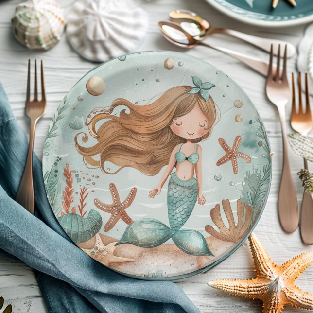 Assiettes En Carton Mermaid Dreams Kids (Créateur téléchargé)