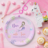 Mermaid Girl Dive In Five 5th Birthday Party