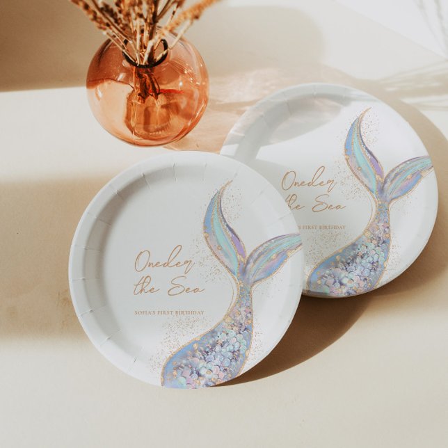 Assiettes En Carton Mermaid Tail Anniversaire (Créateur téléchargé)