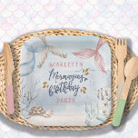 Assiettes En Carton Mermaid Tails Aquarelle Mermazing Anniversaire<br><div class="desc">Plaques en papier du Parti de la sirène avec un jeu de mot et une typographie à thème de sirène. Le message amusant dit "[nom] fête d'anniversaire merveilleuse". Ce design doux et subtil peut également être personnalisé avec votre signature et votre nom. Aquarelle de saumure neutre avec queues de sirènes...</div>