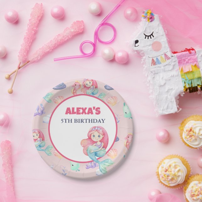 Assiettes En Carton Mermaid Under the Sea Birthday (Fête)