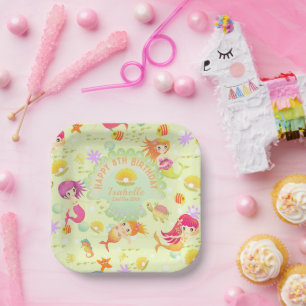 Assiettes En Carton Mermaids Citron Vert