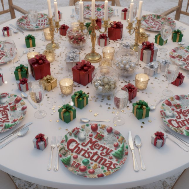 Assiettes En Carton Merry Christmas Holiday Plate (Créateur téléchargé)