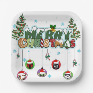 Assiettes En Carton Merry Christmas Paper Plates