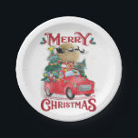 Assiettes En Carton Merry Christmas Vintage Red Santa Truck<br><div class="desc">Joyeux Noël Vintage Red Père Noël Truck Êtes-vous un fan de Père Noël, bonhomme de neige, elfe, renne, saison de Noël? drôle Noël Mon Cute Père Noël, bonhomme de neige, renne, Ils roulent un Vintage Père Noël Truck rempli de cadeaux et bonbons de Noël et de neige autour, le design...</div>