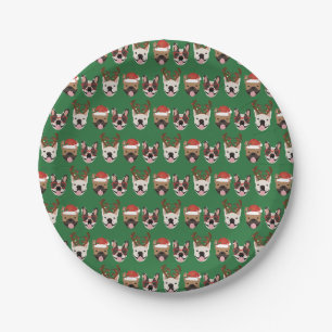 Assiettes En Carton Merry Woofmas Têtes de Noël