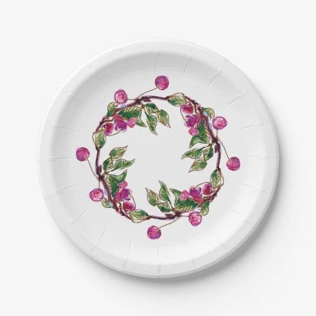 Assiettes En Carton Merry Wreath par Linandara Plate (Devant)