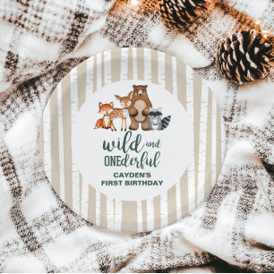 Assiettes En Carton Merveilleux animal de la forêt pour un premier ann