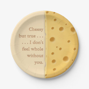 Assiettes En Carton Message Cheesy personnalisé Charming Cheese Lover