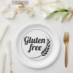 Assiettes En Carton Message sans gluten