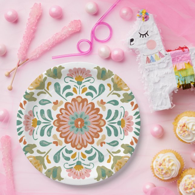 Assiettes En Carton Mexical Talavera Final Fiesta Talavera (Fête)