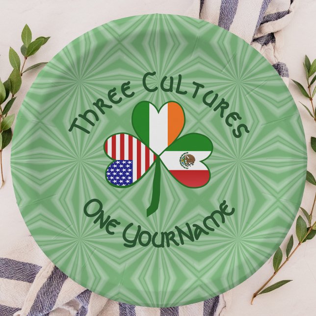 Assiettes En Carton Mexique irlandais drapeaux américains Shamrock per (Créateur téléchargé)