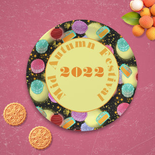 Assiettes En Carton Mi-automne Moon Festival - Plaques de papier de nu