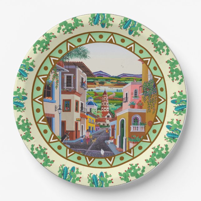 Assiettes En Carton Mi Pueblo (Devant)