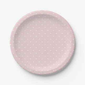 Assiettes En Carton Micro pois de printemps | Douce rose tendre