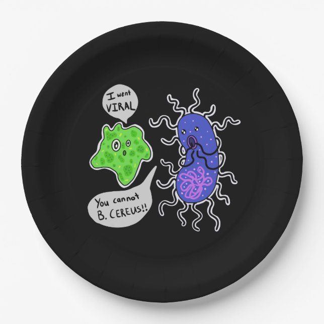 Assiettes En Carton Microbes Virales (Devant)