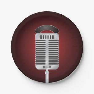 Assiettes En Carton Microphone de chant plaques à papier