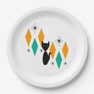 Assiettes En Carton Mid Century Moderne Starburburbs Atomique Diamonds