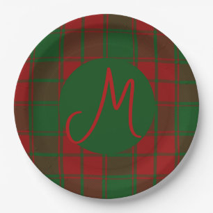 Assiettes En Carton Middleton Tartan Monogrammé