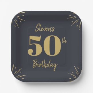 Assiettes En Carton Midnight Gold Milestone Paper Plates