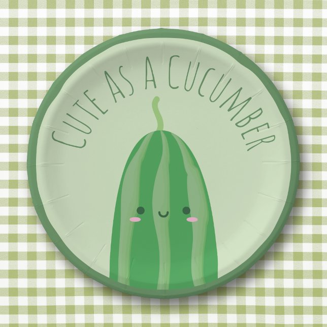 Assiettes En Carton Mignon comme un concombre Funny Cutecumber (Créateur téléchargé)