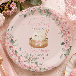 Assiettes En Carton Mignonne Baby Shower Fleur de Cerisier Little Dump