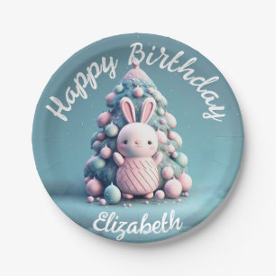 Assiettes En Carton Mignonne, drôle, lapin, style kawaii