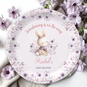 Assiettes En Carton Mignonne lapin Purple Ressort Floral Fille Baby sh