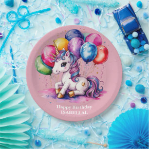 Assiettes En Carton mignonne licorne magique princesse fille anniversa