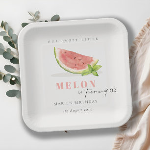 Assiettes En Carton Mignonne Notre Petit Melon Rouge Vert N'Importe Qu